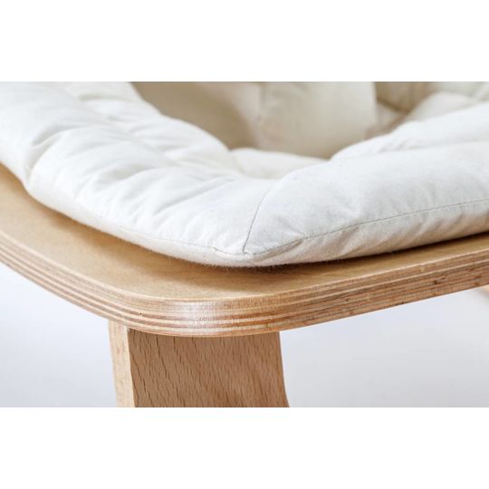 charlie crane bouncer / baby rocker levo beech with gentle white cushion
