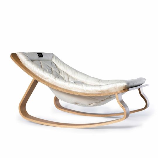 charlie crane bouncer / baby rocker levo beech with gentle white cushion