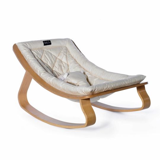 charlie crane bouncer / baby rocker levo beech with gentle white cushion