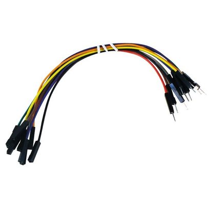 Velleman Set draadbruggen - 1 pin M/F - 15cm - 10 stuks