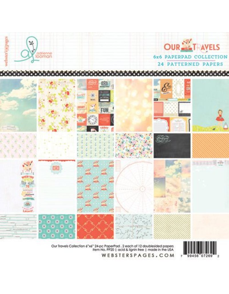 websters pages our travels paper pad 6 x 6 von websters pages herz 6 pages