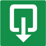 Veiligheidspictogram uitgang buiten-draaiend