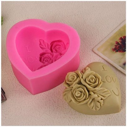 Herz I Love You - Silikonform Seifenform Duftsteinform Backform