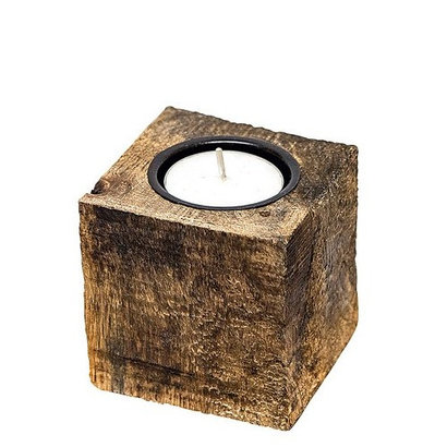 Waxinelichthouder WXLH Square Wood - small
