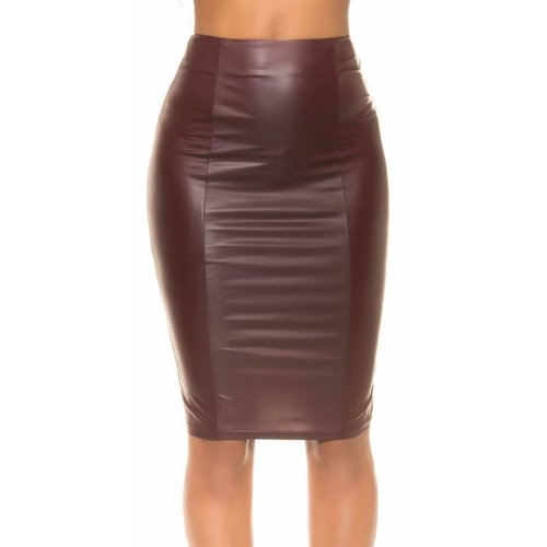 WIJNROOD WETLOOK ROK WIJNROOD WETLOOK ROK