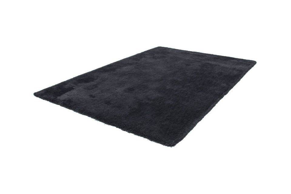 Lalee Velvet effen slaapkamer vloerkleed 80x150 Grafiet