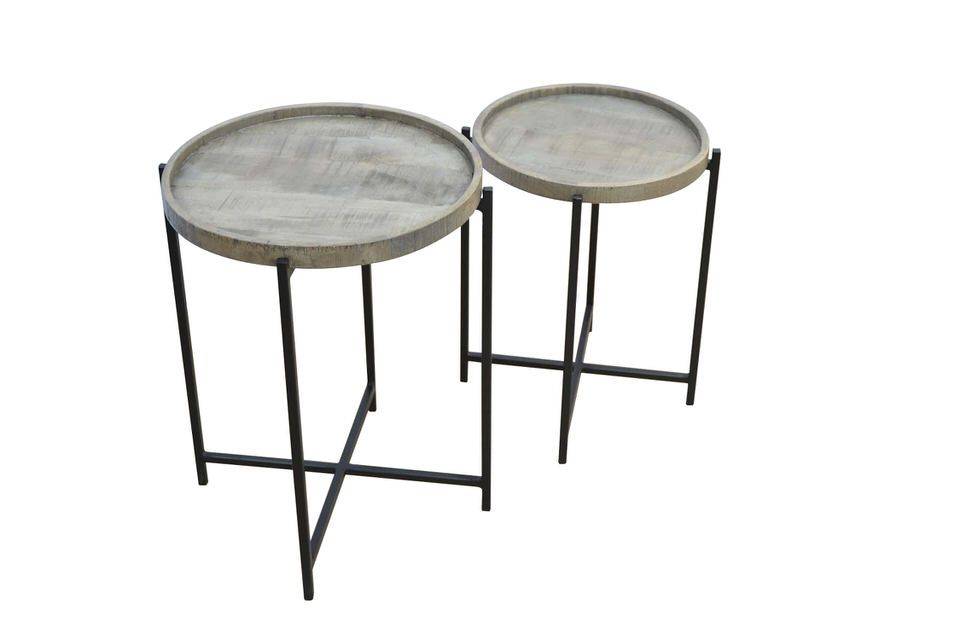 woonkamer Davidi Design Alvena Bijzettafel Set Leem