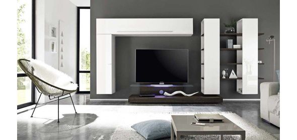 Line TV wandmeubel Seven Wit Benvenuto Design Line TV wandmeubel Seven Wit