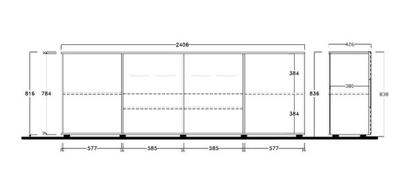 Dama Dressoir Large HG Antraciet Benvenuto Design Dama Dressoir Large HG Antraciet