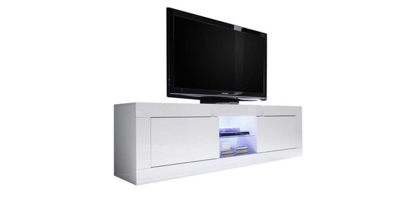 Modena TV meubel Big HG Wit + LED Benvenuto Design Modena TV meubel Big HG Wit + LED