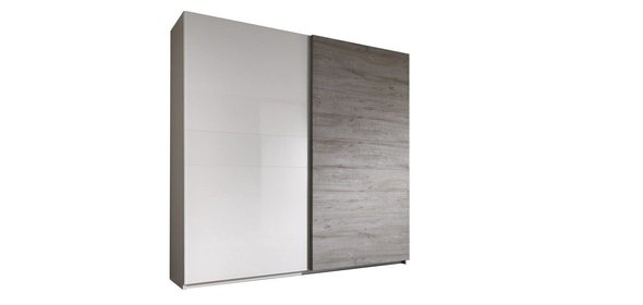 Italo Schuifdeurkast Grijs Eiken 240 cm. Benvenuto Design Italo Schuifdeurkast Grijs Eiken 240 cm.