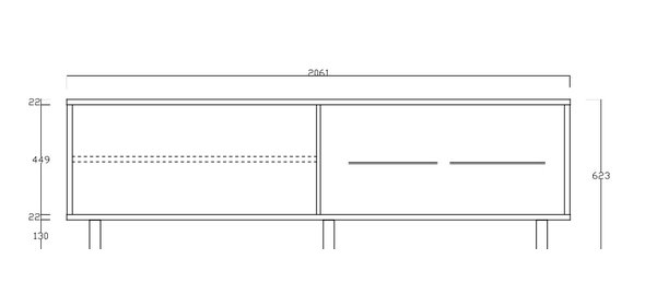 Aladin Dressoir Laag met Plexiglas poten Benvenuto Design Aladin Dressoir Laag met Plexiglas poten