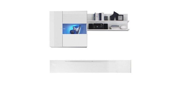 Mauro TV Wandmeubel HG Wit+Spot Benvenuto Design Mauro TV Wandmeubel HG Wit+Spot