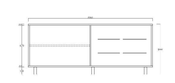 Aladin Dressoir met Kunstoffen poten Benvenuto Design Aladin Dressoir met Kunstoffen poten