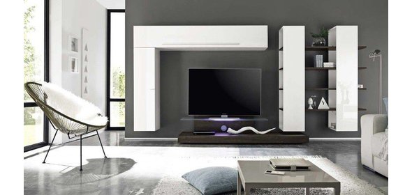 Line Wandmeubel Staand Large HG Wit Benvenuto Design Line Wandmeubel Staand Large HG Wit
