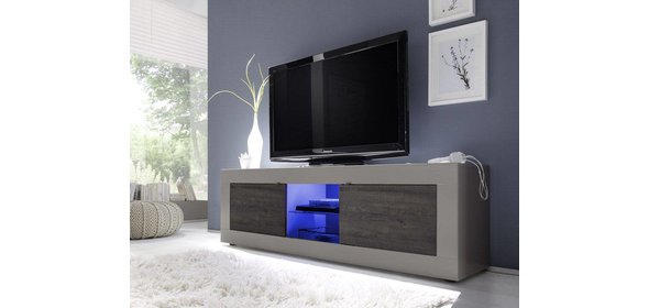 Modena TV meubel Big Matt Beige/Wenge+LED Benvenuto Design Modena TV meubel Big Matt Beige/Wenge+LED