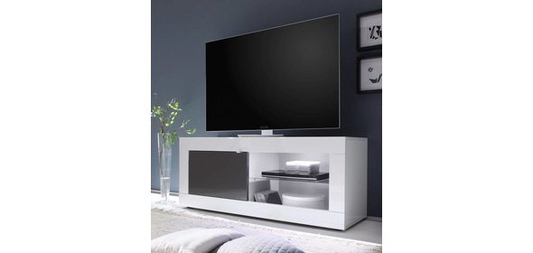 Modena TV meubel Small HG Wit/Antraciet Benvenuto Design Modena TV meubel Small HG Wit/Antraciet