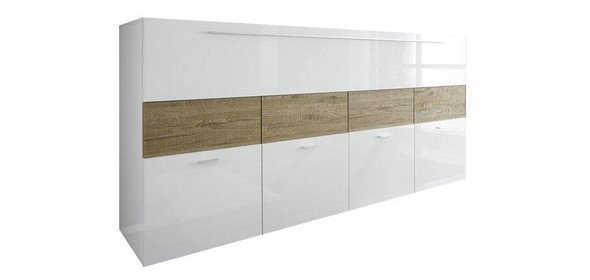 Line Dressoir HG Wit/Eiken Benvenuto Design Line Dressoir HG Wit/Eiken