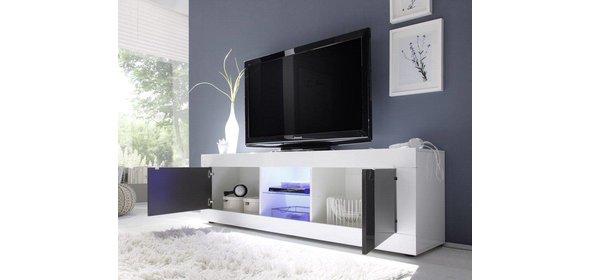 Modena TV meubel Big HG Wit/Antraciet Benvenuto Design Modena TV meubel Big HG Wit/Antraciet