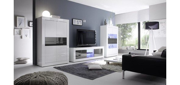 Modena TV meubel Big HG Wit/Antraciet Benvenuto Design Modena TV meubel Big HG Wit/Antraciet