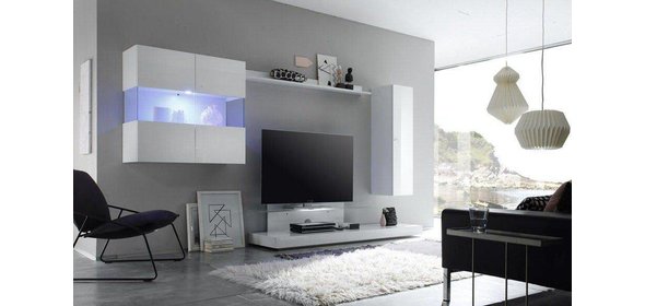 Line Vitrinekast HG Wit+LED verlichting Benvenuto Design Line Vitrinekast HG Wit+LED verlichting