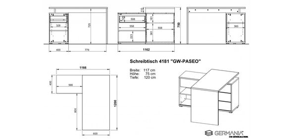Paseo Hoekbureau Small Germania Paseo Hoekbureau Small