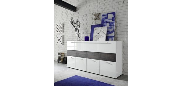 Line Dressoir HG Wit/Wenge Benvenuto Design Line Dressoir HG Wit/Wenge