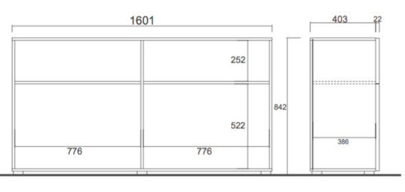 Line Dressoir HG Wit/Wenge Benvenuto Design Line Dressoir HG Wit/Wenge