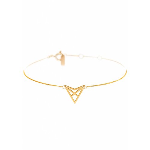 Dutch Basics Triangle Bracelet 'HEF' - Gold-Plated Dutch Basics Triangle Bracelet 'HEF' - Gold-Plated