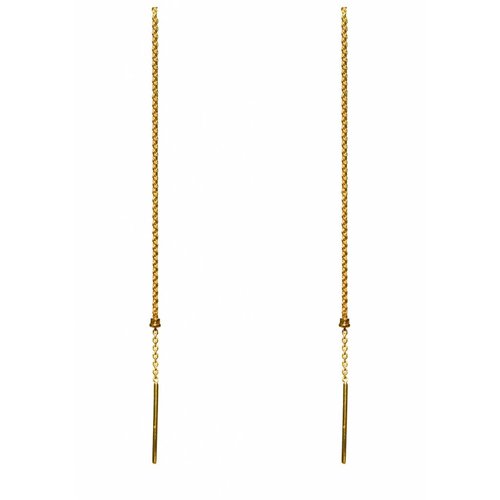 Dutch Basics Cylinder Drop Chain Earrings - Gold Plated Dutch Basics Cylinder Drop Chain Earrings - Gold Plated