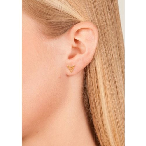 Dutch Basics Triangle Stud Earrings 'HEF' - Gold Plated Dutch Basics Triangle Stud Earrings 'HEF' - Gold Plated