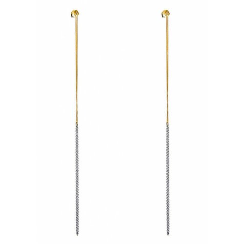 Dutch Basics Interlinked Studs Chain Earrings - Silver & Gold-Plated Dutch Basics Interlinked Studs Chain Earrings - Silver & Gold-Plated