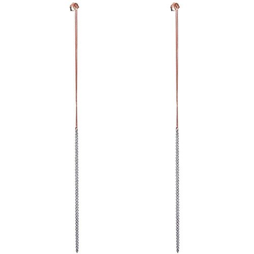 Dutch Basics Interlinked Studs Chain Earrings - Silver & Rose-Plated Dutch Basics Interlinked Studs Chain Earrings - Silver & Rose-Plated