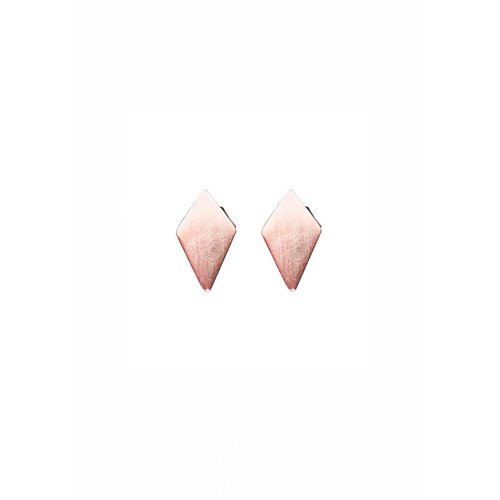 Dutch Basics Diamond Shaped Stud Earrings 'RUIT' - Rose Dutch Basics Diamond Shaped Stud Earrings 'RUIT' - Rose