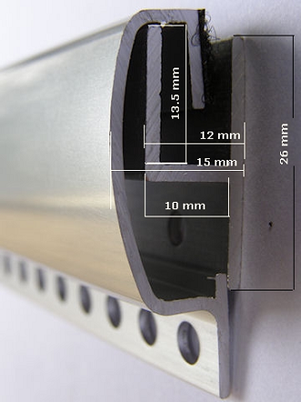 Wand-Rück ruht Aluminium h-Profil