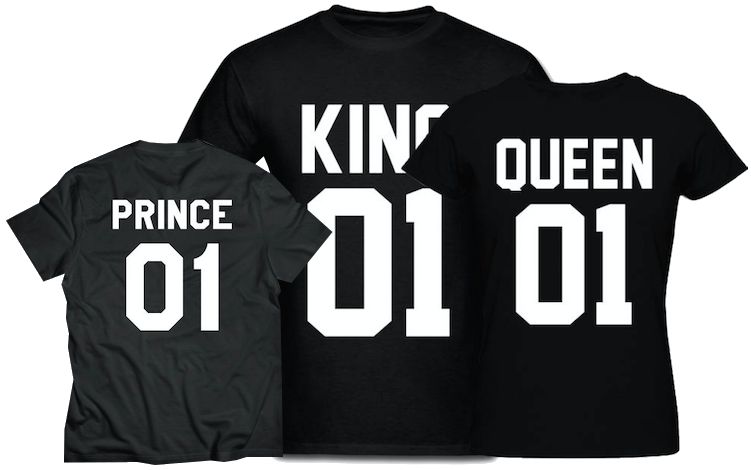 Online new king queen and prince t shirt