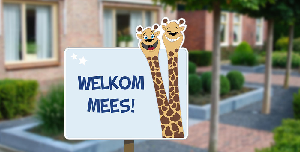 geboortebord met giraffe