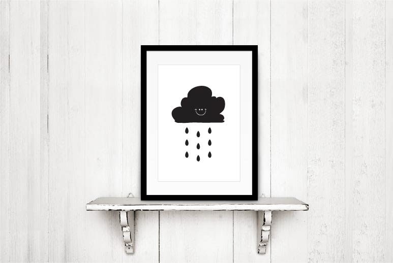 poster kinderkamer lief regenwolkje