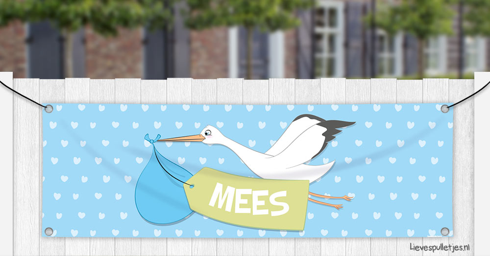 geboortedoek ooievaar jongen