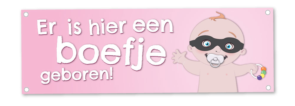 geboortespandoek boefje roze