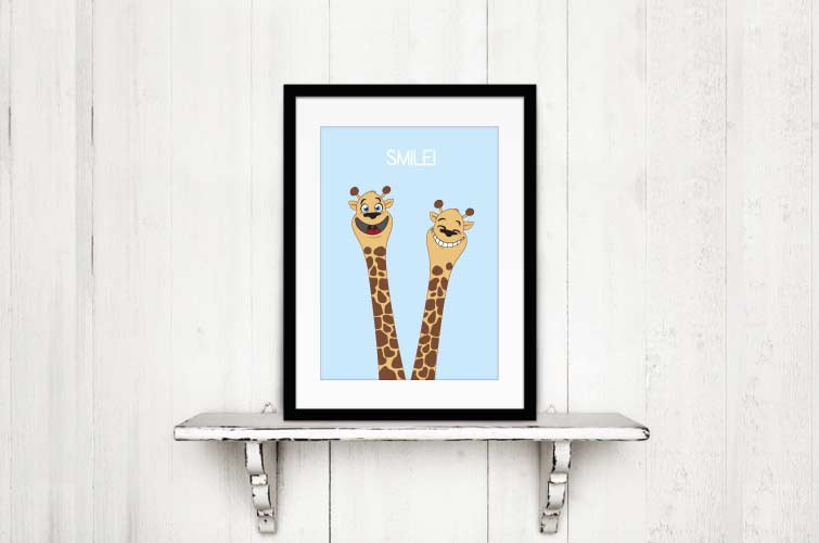 poster kinderkamer giraffe
