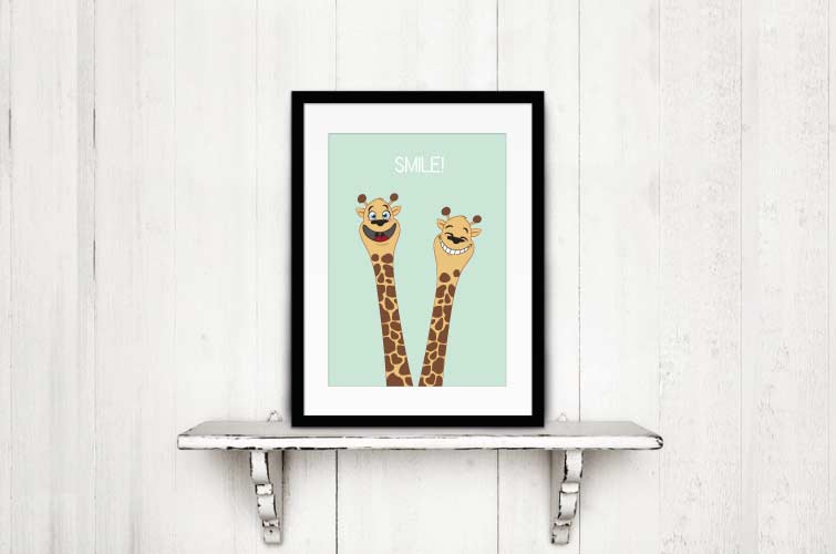 poster kinderkamer giraffe