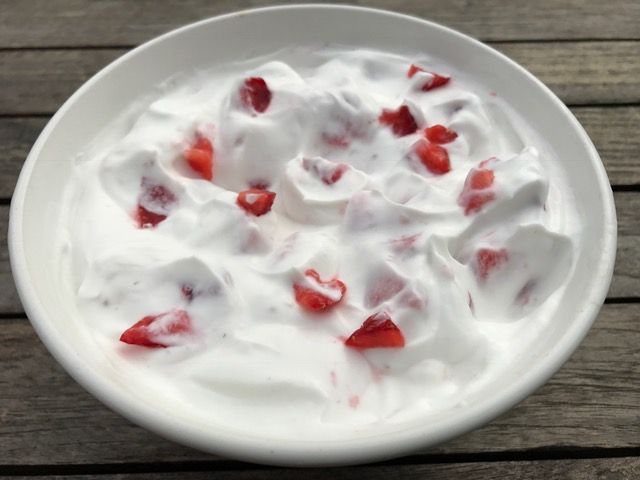 Kokosyoghurt met aardbeien