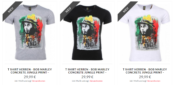 T-shirts Bob Marley