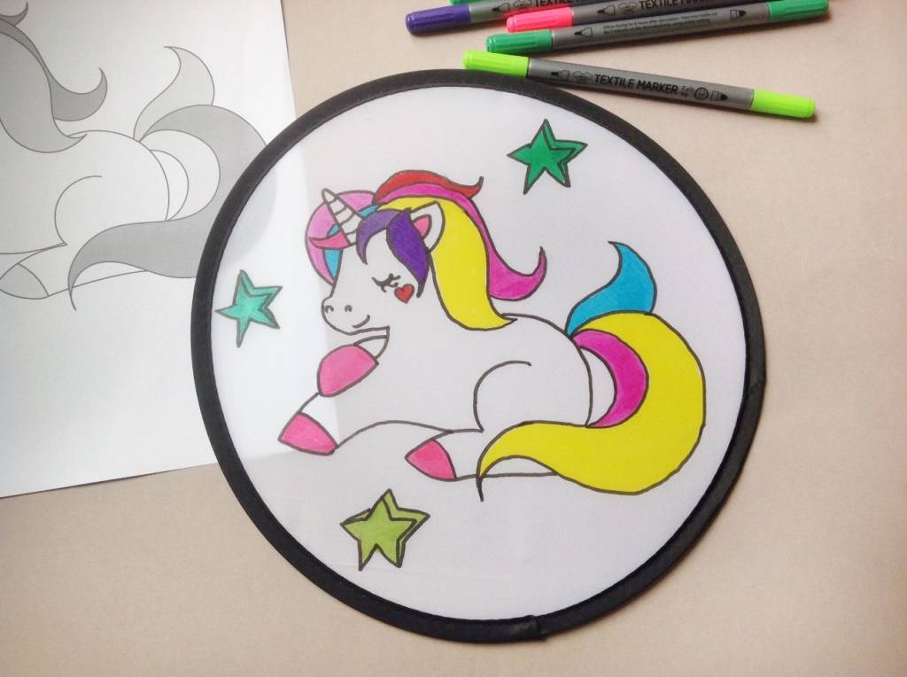 Einhorn Frisbee basteln