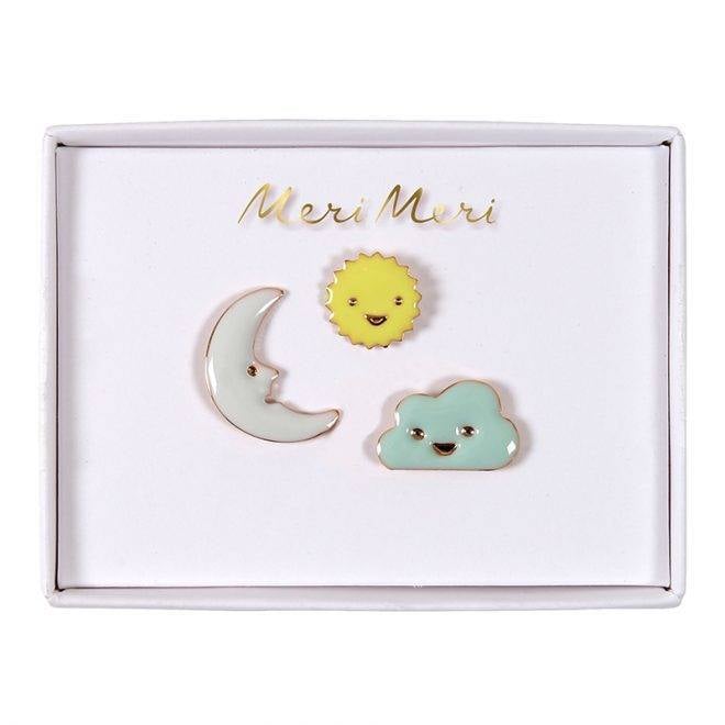 2019 gold color with colorful enamel sun cloud brooch