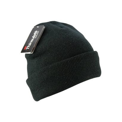 Acryl Knitted Hat met Thinsulate Zwart acc. Zwart