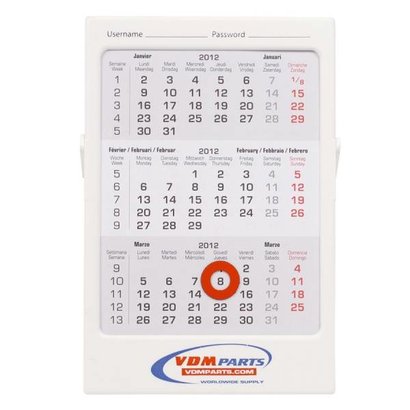 3 maands bureau kalender