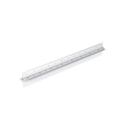 Aluminium driehoeks liniaal, zilver