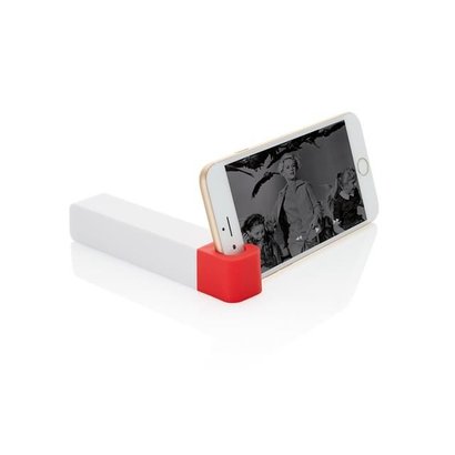 2200 mAh powerbank en telefoon standaard, rood/wit